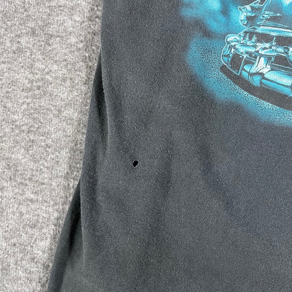 Vintage ODM Aztec Dream Jesus Lowrider Chicano Art T-Shirt Black Faded XL - Picture 6 of 8